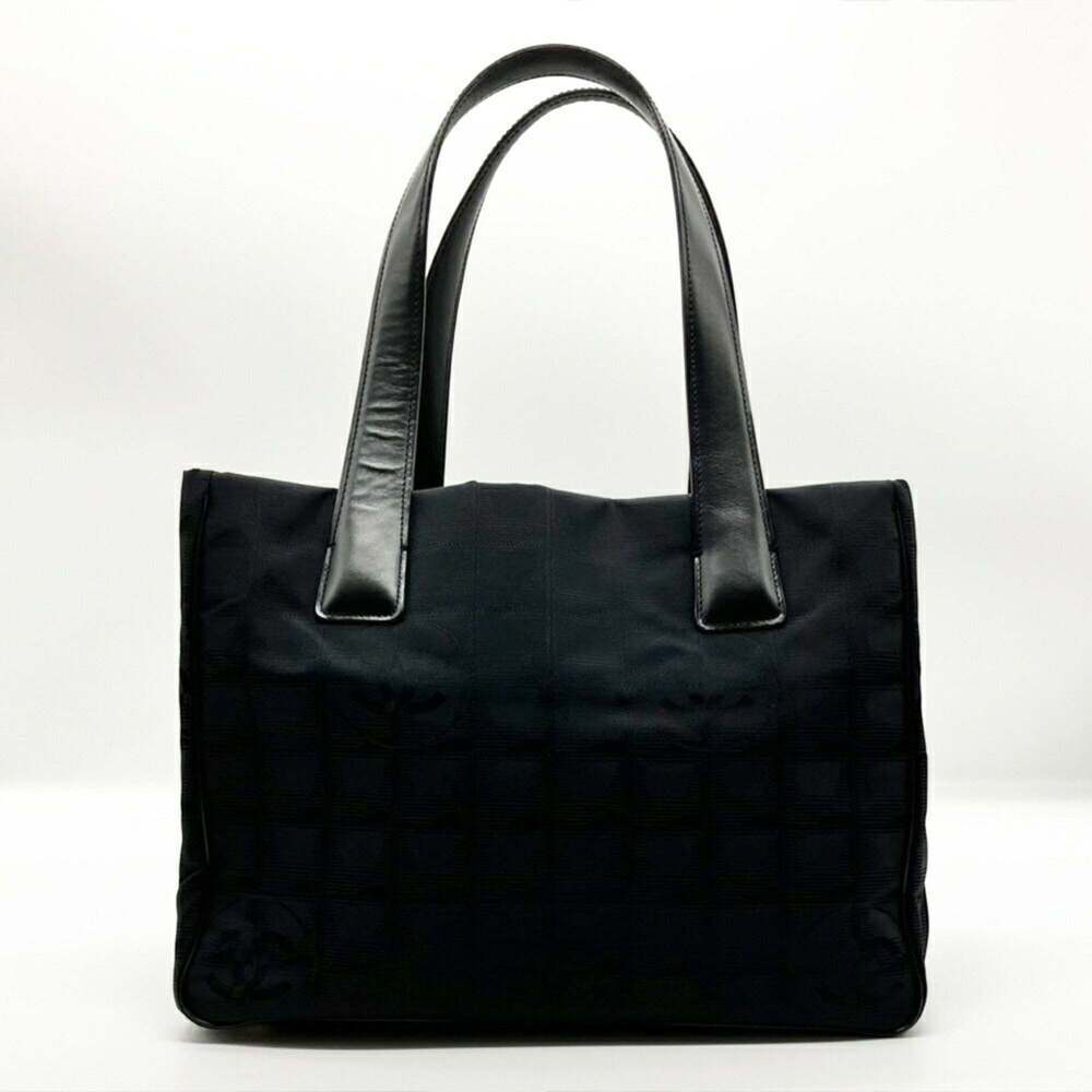 CHANEL Black Canvas Shoulder Bag